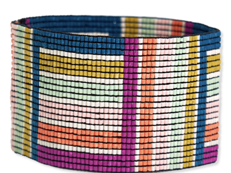 Brooklyn Geo Stripe Beaded Luxe Bracelet - Rainbow For Sale