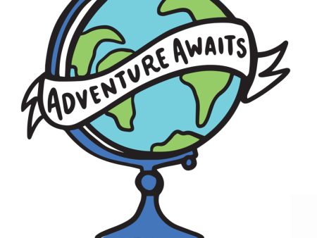 Trendy Sticker - Adventure Awaits Globe Supply