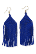 Michele Solid Beaded Fringe Earring - Lapis Hot on Sale