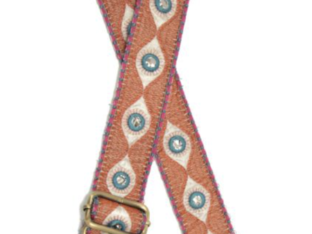 Joy Guitar Strap - Nazar Ribbon Orange Turquoise Online Sale