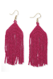 Michele Solid Beaded Fringe Earring - Hot Pink Online Sale