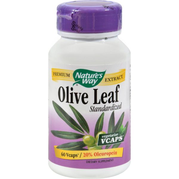 Nature s Way Olive Leaf Standardized 20% Oleuropein - 60 Vegetarian Capsules Sale