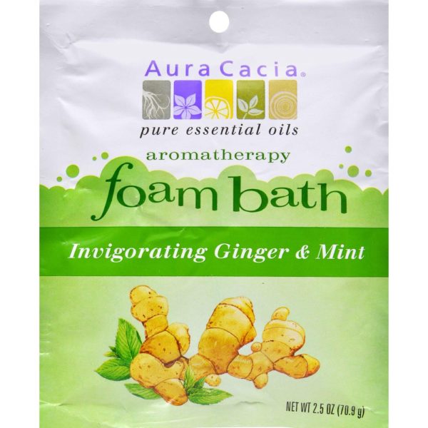 Aura Cacia Foam Bath Invigorating Ginger And Mint - 2.5 Oz - Case Of 6 on Sale