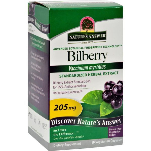 Nature s Answer Bilberry Extract - 90 Vegetarian Capsules Online Sale