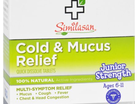 Similasan Cold And Mucus Relief - Junior Strength - Ages 6 To 11 - 40 Tabs Supply