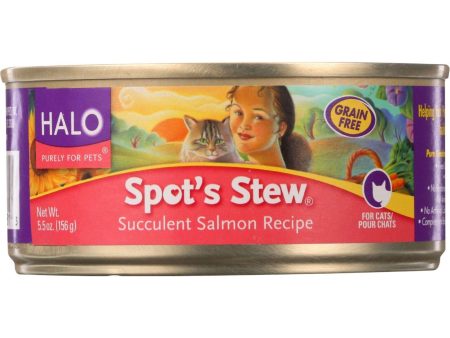 Halo Purely For Pets Cat Food - Spots Stew - Succulent Salmon - 5.5 Oz - Case Of 12 Online