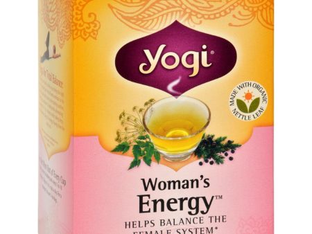 Yogi Woman s Energy Herbal Tea Caffeine Free - 16 Tea Bags - Case Of 6 Sale