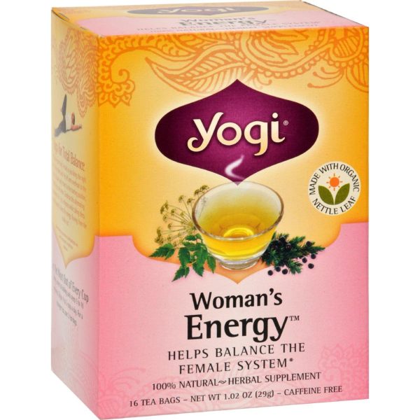 Yogi Woman s Energy Herbal Tea Caffeine Free - 16 Tea Bags - Case Of 6 Sale