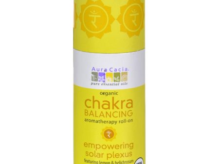 Aura Cacia Organic Chakra Balancing Aromatherapy Roll-on - Empowering Solar Plexus - .31 Oz Sale