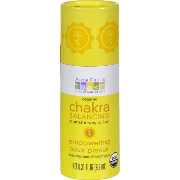 Aura Cacia Organic Chakra Balancing Aromatherapy Roll-on - Empowering Solar Plexus - .31 Oz Sale