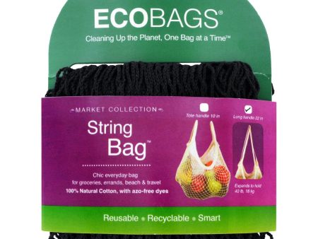 Ecobags Market Collection String Bags Long Handle - Black - 10 Bags Discount