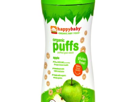 Happy Baby Organic Puffs Apple - 2.1 Oz - Case Of 6 on Sale