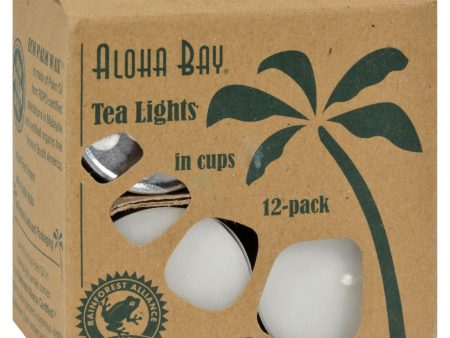 Aloha Bay Palm Wax Tea Lights With Aluminum Holder - 12 Candles Cheap