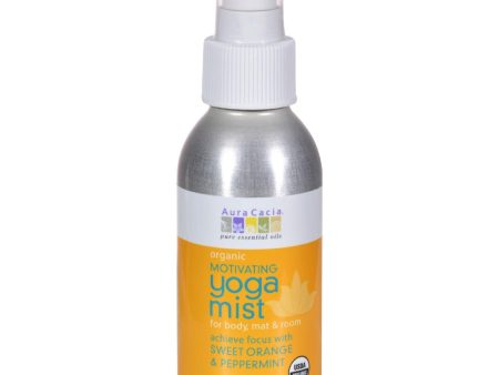 Aura Cacia Organic Yoga Mist - Motivating Sweet Organe And Peppermint - 4 Oz on Sale