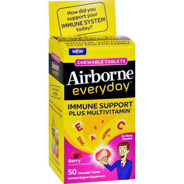 Airborne Everyday Chewable Multivitamin Tablets - Berry - 50 Count Online