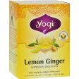 Yogi 100% Natural Herbal Tea Caffeine Free Lemon Ginger - 16 Tea Bags - Case Of 6 For Sale