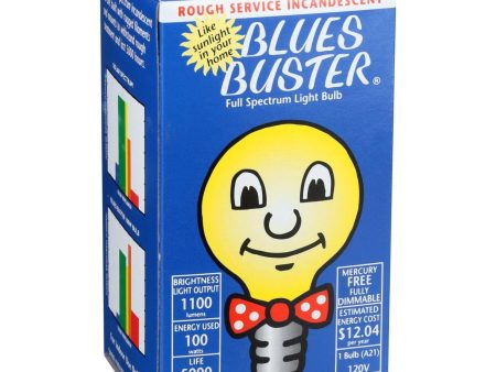 Blues Buster Light Bulb - Full Spectrum - Frosted - 100 Watt Bulb - 1 Count Sale