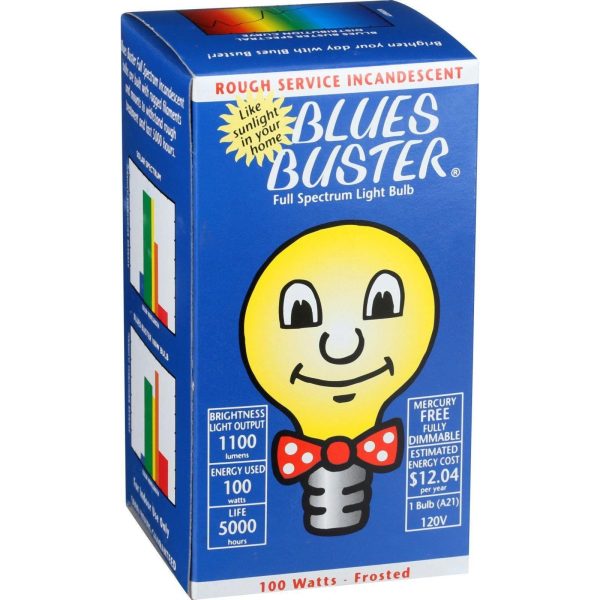 Blues Buster Light Bulb - Full Spectrum - Frosted - 100 Watt Bulb - 1 Count Sale