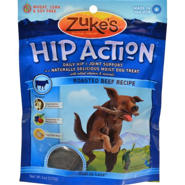 Zuke s Hip Action Dog Treats - Beef Formula - Case Of 12 - 6 Oz For Discount