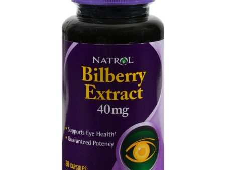 Natrol Bilberry Extract - 40 Mg - 60 Capsules Hot on Sale