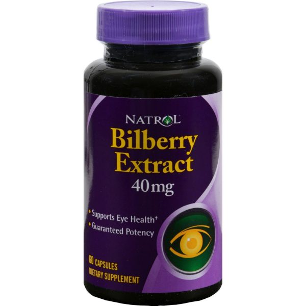 Natrol Bilberry Extract - 40 Mg - 60 Capsules Hot on Sale