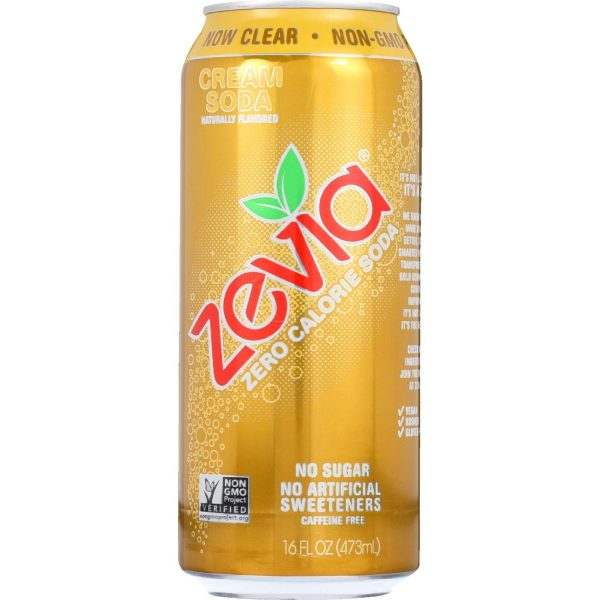 Zevia Soda - Zero Calorie - Cream Soda - Tall Girls Can - 16 Oz - Case Of 12 Supply