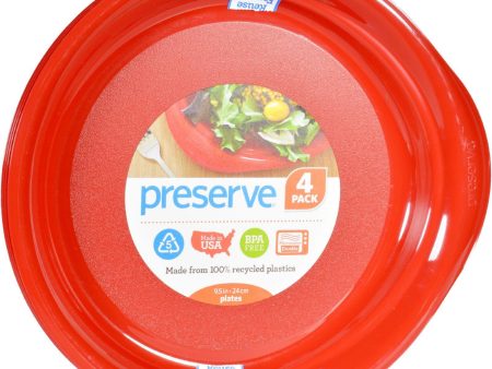 Preserve Everyday Plates - Pepper Red - Case Of 8 - 4 Packs - 9.5 In Supply