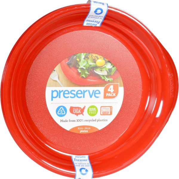 Preserve Everyday Plates - Pepper Red - Case Of 8 - 4 Packs - 9.5 In Supply