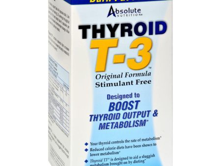 Absolute Nutrition Thyroid T-3 - 180 Capsules For Sale