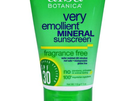 Alba Botanica Very Emollient Natural Sunscreen Mineral Protection Fragrance Free Spf 30 - 4 Oz Online Hot Sale