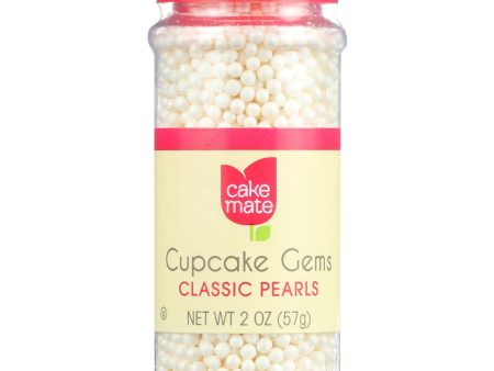 Cake Mate Cake Decor - Cupcake Gems - Perfect Pearls - 2 Oz - Case Of 6 Sale