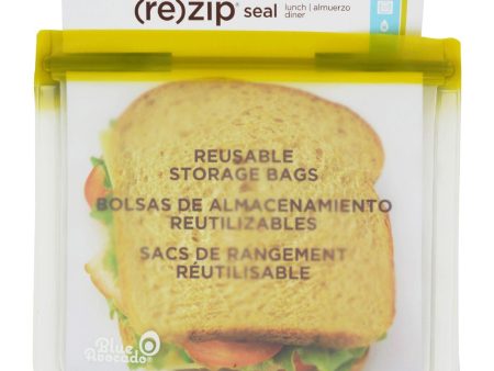 Blue Avocado Lunch Bag - Re-zip Seal - Green - 2 Pack For Sale