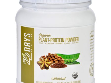 22 Days Nutrition Plant Protein Powder - Organic - Natural - 12.7 Oz Hot on Sale