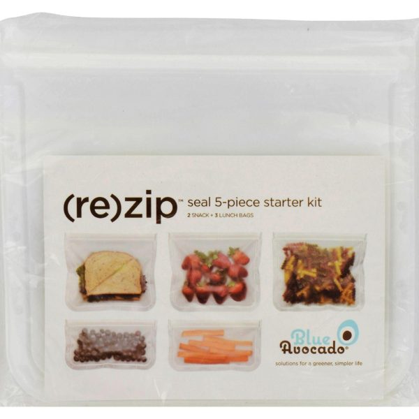 Blue Avocado Bag - Re-zip - Seal Starter Kit - Clear - 5 Pieces Cheap