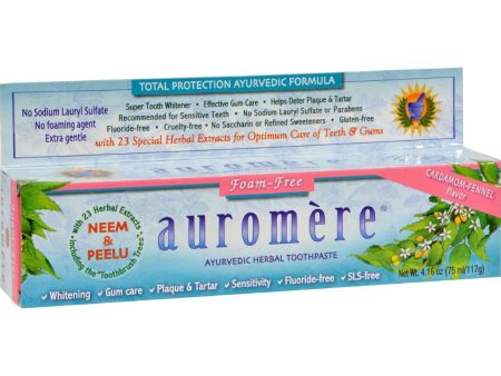 Auromere Herbal Toothpaste Cardamom-fennel - 4.16 Oz - Case Of 12 Sale