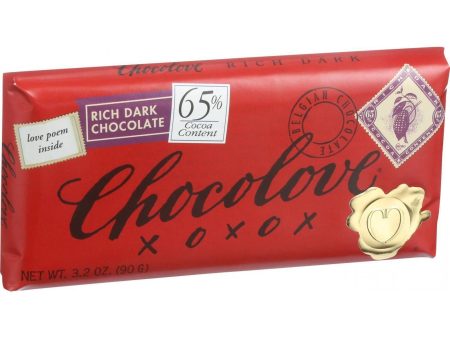 Chocolove Xoxox Premium Chocolate Bar - Dark Chocolate - Rich - 3.2 Oz Bars - Case Of 12 Sale