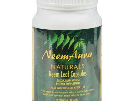 Neem Aura Organic Neem Leaf - 60 Vegetarian Capsules For Sale