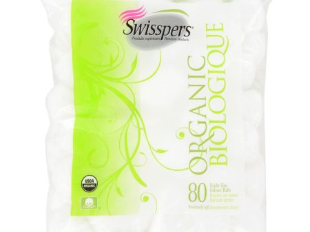 Swisspers Organic Triple Size Cotton Balls - 80 Pack Online now