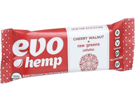 Evo Hemp Organic Hemp Bars - Cherry Walnut Greens - 1.69 Oz Bars - Case Of 12 Discount