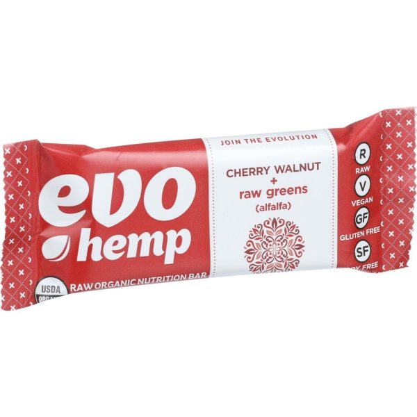 Evo Hemp Organic Hemp Bars - Cherry Walnut Greens - 1.69 Oz Bars - Case Of 12 Discount