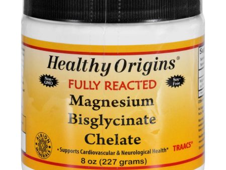 Healthy Origins Magnesium Bisglycinate Chelate - Fully Reacted - 8 Oz on Sale