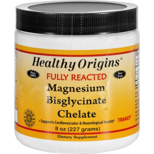 Healthy Origins Magnesium Bisglycinate Chelate - Fully Reacted - 8 Oz on Sale