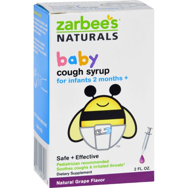 Zarbee s Naturals Baby Cough Syrup - Grape - 2 Oz Online Sale