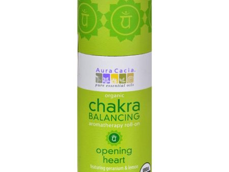 Aura Cacia Organic Chakra Balancing Aromatherapy Roll-on - Opening Heart - .31 Oz For Sale