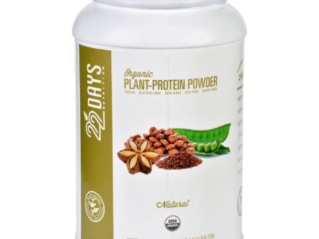 22 Days Nutrition Plant Protein Powder - Organic - Natural - 25.4 Oz Hot on Sale