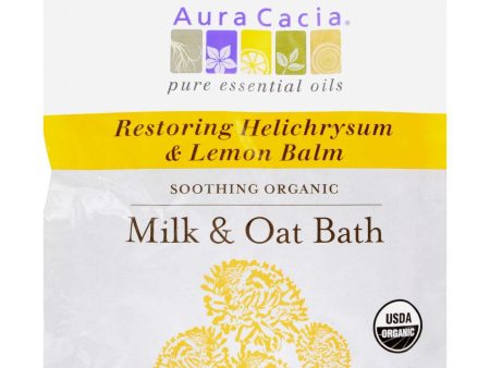 Aura Cacia Organic Milk And Oat Bath Restoring Helichrysum And Lemon Balm - Case Of 6 - 1.75 Oz Online Sale