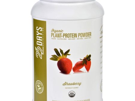 22 Days Nutrition Plant Protein Powder - Organic - Strawberry - 28.6 Oz Online Hot Sale