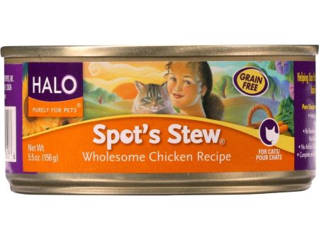 Halo Purely For Pets Cat Food - Spots Stew - Wholesome Chicken - 5.5 Oz - Case Of 12 Online now