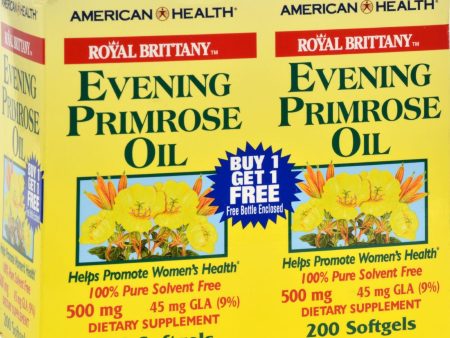 American Health Royal Brittany Evening Primrose Oil - 500 Mg - 2 Bottles Of 200 Softgels Online Sale