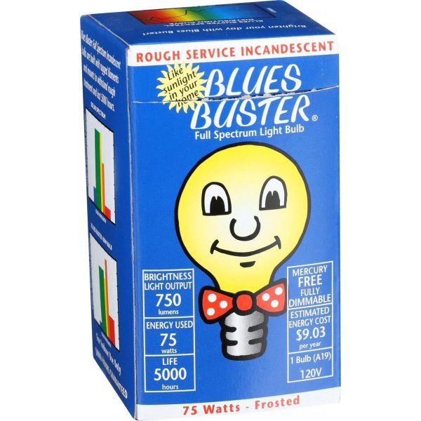 Blues Buster Light Bulb - Full Spectrum - Frosted - 75 Watt Bulb - 1 Count on Sale